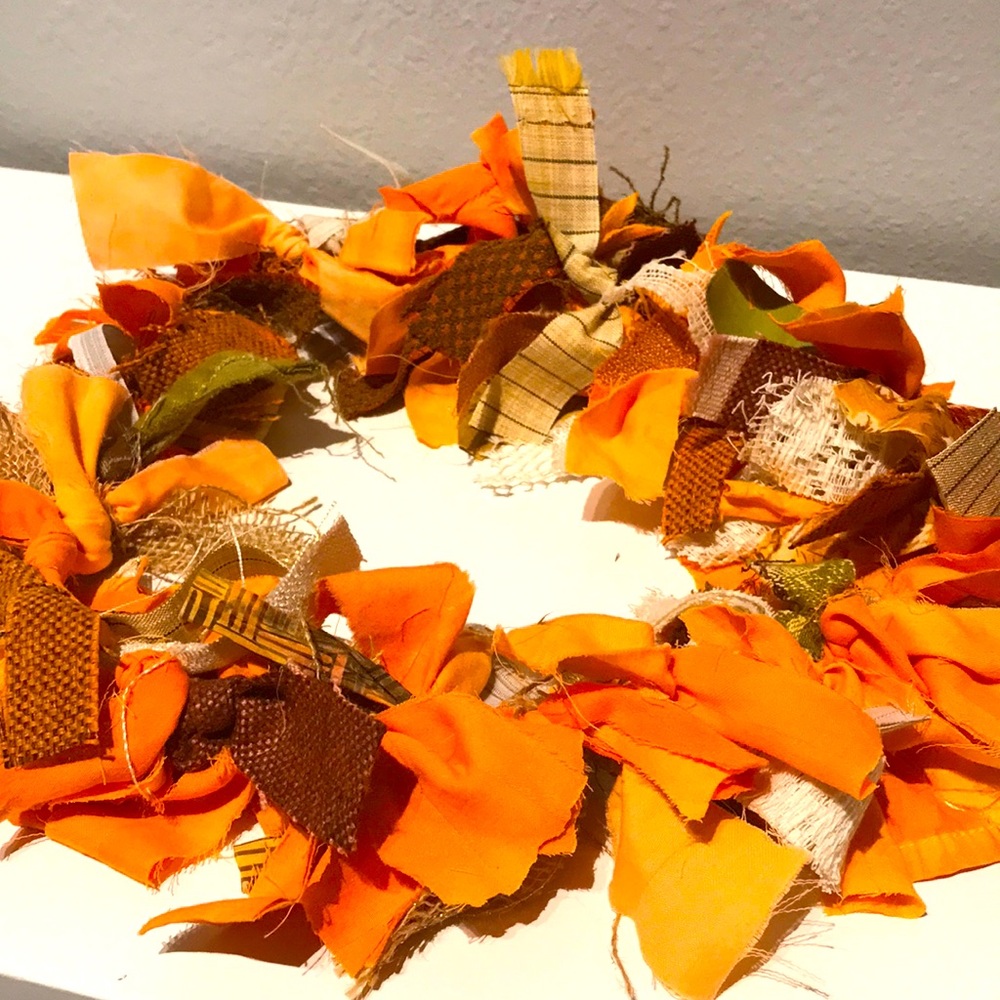 Rag Garland Hand Crafted Accents Garland  Rag Harvest NEW 3 Ft Long FINAL S…